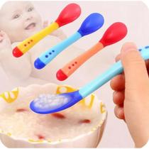 Colher Térmica Infantil Muda Cor Silicone Bebe Alimentação Bpa Free Termosensivel - Art Baby