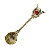 Colher Turca Da Fartura Dourada E Vermelha Luxo Em Metal Colher Turca Da Fartura Dourada E Vermelha Luxo Em Metal