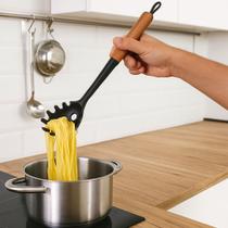 Colher Vazada Pegador De Macarrão Silicone Espaguete Massas Arroz Servir Cozinha