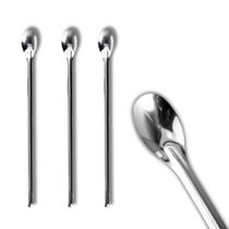 Colheres Bailarina 3 Peças Aço Inox Suco Drinks Caipirinha 31cm Gourmet Mix