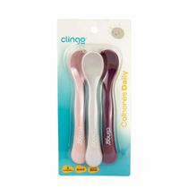 Colheres Bebê Clingo Daily 3 Unidades 6m+ Livre BPA Macia Colheres Bebê Clingo Daily 3 Unidades 6m+ Livre BPA Macia