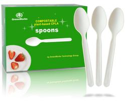 Colheres compostáveis com certificação GreenWorks 200 Count BPI