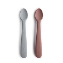 Colheres de Alimentação para Bebê de Silicone Mushie 2 Unidades com Ponta Macia