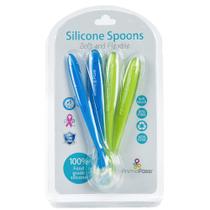 Colheres de alimentação Primo Passi Silicone, pacote com 4 colheres de alimentação para bebês com mais de 4 milhões Colheres de alimentação Primo Passi Silicone, pacote com 4 colheres de alimentação para bebês com mais de 4 milhões