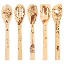 Colheres de bambu orgânico The Little Mermaid para cozinhar com padrão de papelão personalizado, utensílios queimados na cozinha, espátula, utensílios domésticos, utensílios de cozinha antiaderentes, presente de boas-vindas ideal para a família Colheres de bambu orgânico The Little Mermaid para cozinhar com padrão de papelão personalizado, utensílios queimados na cozinha, espátula, utensílios domésticos, utensílios de cozinha antiaderentes, presente de boas-vindas ideal para a família
