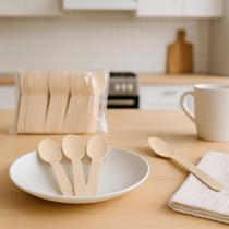 Colheres de Madeira 16cm Sustentáveis Para Doces Bebidas Artesanato e Confraternizações 20 Unidades