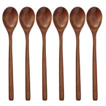 Colheres de madeira ADLORYEA, 6 peças, conjunto de colheres de sopa de madeira de 23 cm