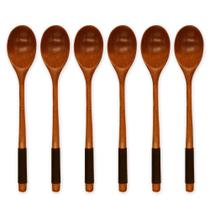 Colheres de madeira Muulaii Colheres de sopa de madeira 23 cm 6 peças Colheres de madeira Muulaii Colheres de sopa de madeira 23 cm 6 peças