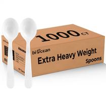 Colheres de plástico descartáveis Biocean 1000 Count White Cutelery