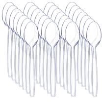 Colheres de plástico Liacere 360 peças transparentes e pesadas descartáveis