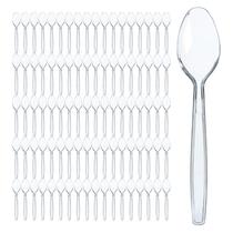 Colheres de plástico Prestee 300 Clear duráveis descartáveis de 6 polegadas