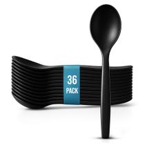 Colheres de serviço C&S Event Supply Co. Plástico preto x10 (36)