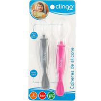 Colheres De Silicone 2 Pontas Rosa 2und Clingo