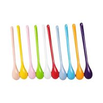 Colheres De Sobremesa Com Cabo Longo, Cor Doce, 7 Peças, Colher De Chá De Jantar De Plástico,