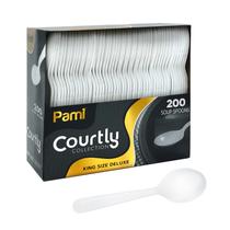 Colheres de sopa de plástico descartáveis PAMI Heavy-Duty pacote com 200