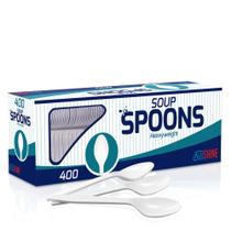 Colheres de sopa descartáveis BluShine Extra Heavyweight, pacote com 400