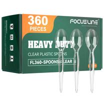 Colheres descartáveis FOCUSLINE 360 Count 15,7 cm de plástico transparente