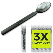Colheres descartáveis SupplyTuff Heavy Duty, pacote com 100 unidades pretas