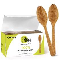 Colheres descartáveis The Veggie Straws 100% biodegradáveis 17 cm 100 unidades Colheres descartáveis The Veggie Straws 100% biodegradáveis 17 cm 100 unidades