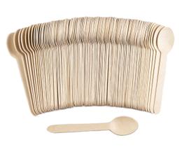 Colheres descartáveis TXV Mart de madeira 100 unidades biodegradáveis de 15 cm