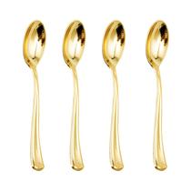 Colheres descartáveis WDF Gold, pacote com 100, resistentes ao calor
