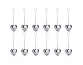 Colheres Infusoras de Chá HORNO em Aço Inoxidável Formato Coração Colheres Infusoras de Chá HORNO em Aço Inoxidável Formato Coração