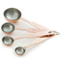 Colheres Medidoras Inox Cor Bronze Mimo Style Rosê Gold 4pçs