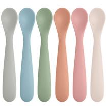 Colheres para Bebê Eascrozn 6 Unidades de Silicone, Livre de BPA, Ponta Macia