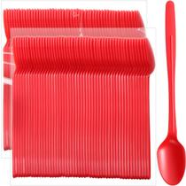 Colheres Potchen Extra Long 21 cm de sorvete de plástico vermelho x200