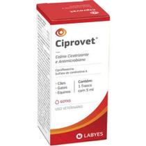 Colírio ciprovet antimicrobiano 5ml - cães, gatos e equinos - labyes