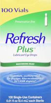 Colírio Refresh Plus, lubrificante Long Lasting Relief, 100 frascos