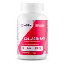 Collagen Face Vhita Colágeno Hidrolisado Verisol com Ácido Hialurônico e Vitaminas Antioxidantes para a pele unhas e cabelo 120 cápsulas