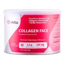 Collagen Face Vhita Colágeno Hidrolisado Verisol com Ácido Hialurônico e Vitaminas Antioxidantes para pele unhas e cabelos Em pó Sabor Neutro 120g