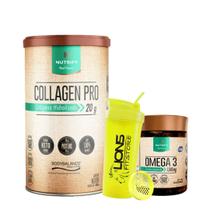 COLLAGEN PRO - 450G Colágeno Body Balance (Nutrify)+Ômega 3 1360mg - 520mg Dha - 840mg Epa Nutrify 120 Cáps+Coqueteleira