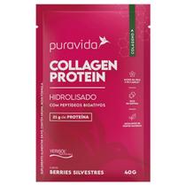 Collagen Protein - 10 Sachês 40g Berries Silvestres - Puravida Collagen Protein - 10 Sachês 40g Berries Silvestres - Puravida