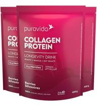 Collagen Protein Berries Silvestre 3 X 450g Puravida