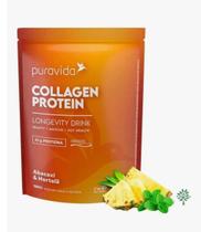 Collagen Protein Pura Vida 450g Colágeno Verisol Puravida Sabor Abacaxi com hortelã