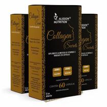 Collagen Secrets Colageno Hidrolisado Tipo 1 Com 3x60 cápsulas Liquidas Softgels - Alisson Nutrition