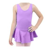 Collant Body Ballet Regata Com Saia Acoplada Lilás - Balé Infantil