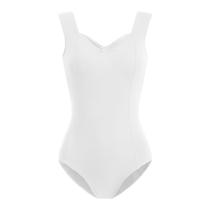 Collant de balé feminino HROYL de alça larga com decote princesa azul marinho