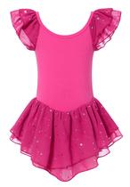 Collant de balé Idgreatim Little Girl rosa vermelha 3-4T com tutu Collant de balé Idgreatim Little Girl rosa vermelha 3-4T com tutu