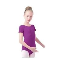 Collant De Balé Infantil Para Meninas, Manga Curta, Ginástica, Dança, Traje, Roupa De Treinamento