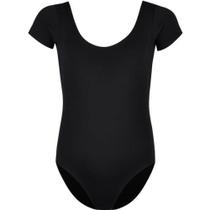 Collant Meia Manga Preto Infantil Ballet Capezio 6 Anos