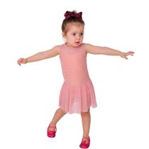 Collant Sofi Saia Tule Coração Brilho Rosa Rose