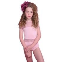 Collant Tule Poá Rosa