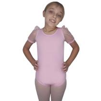 Collant Vya Fit Meia Manga Com Brilho Infantil (8-12)