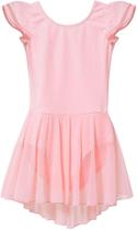 Collants de balé mDNMD para meninas pequenas com saia rosa (4-6 anos)
