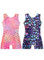 Collants de ginástica EQSJIU Sparkles para meninas com shorts 3-4t x2