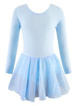 Collants para dançar EQSJIU Girls de manga comprida azul de 9 a 10 anos