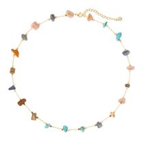 Collar LADYGD Turquesa Chapado en Oro 14K 18.0 cm